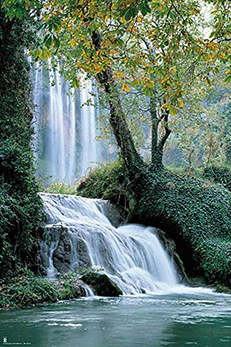 Close Up Wasserfall Poster (61cm x 91,5cm) + 2 St. Schwarze Posterleisten mit Aufhängung