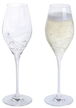 Dartington Crystal Glitz Prosecco Glass, Pair | Glitz Prosecco Glass | 245mm | 32cl | Serve The Favourite Fizz as it Should be, in a Specially Shaped Glass Embellished with Sparkling Crystal Elements