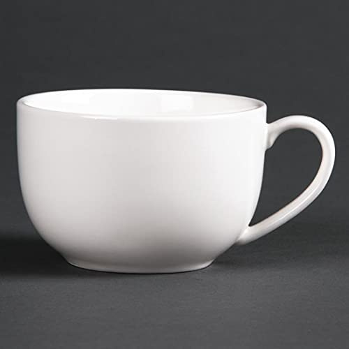 Olympia Lumina Low Round Espresso Cups 120ml Porcelain Pack of 6, White | Ergonomic low-round shape allows easy stacking while a 4oz imperial capacity serves classic espressos in cafes.
