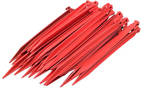 ToCi Set di 32 Pioli di plastica 30 cm | Picchetti per Tende da Campeggio per Esterni | Tende in Rosso