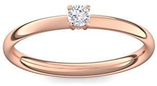 Verlobungsring Vorsteckring Rotgold Ring Diamant 585 + inkl. Luxusetui + Diamant Ring Rotgold Diamantring Rotgold 0,08 Carat SI1/H (Rotgold 585) - Concinnity Amoonic AM161 RG585BRFA58