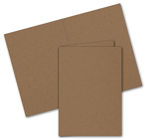ARTOZ 25x Doppelkarten DIN B6 - Farbe: grocer kraft (Kraftpapier dunkelbraun) - 12,0 x 16,9 cm - hochdoppelt - Serie Greenline