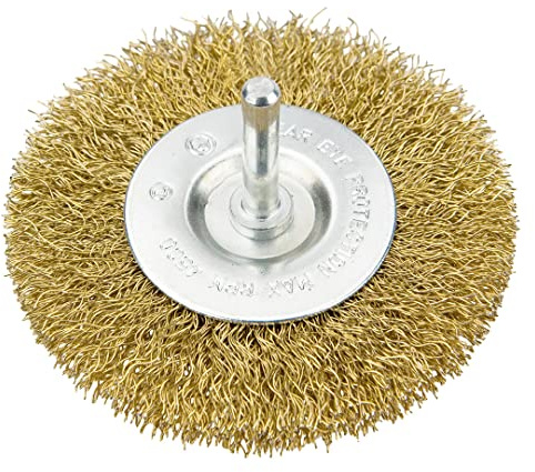 VERTO VERTO 62H321 Brosse à disques avec tige 100 mm Fil cannelé laitonné