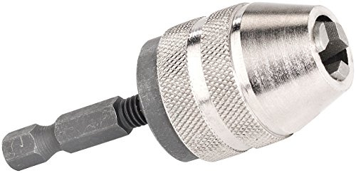 AGT Portabrocas - Portabrocas mini: Portabrocas sin llave para destornilladores inalámbricos, Alcance 0,5-6,5 mm (Mandril sin llave, por Destornillador inalámbrico, Simlock taladro)