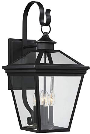 Savoy House 5-142-BK Ellijay Modern Farmhouse Rustic Clear Glass Outdoor Wall Lantern, 4-Light 160 Total Watts, 26 H x 12 W, Black