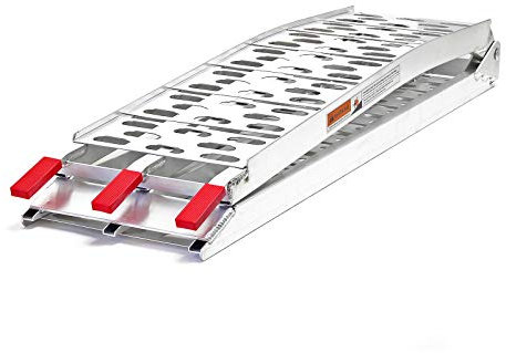 Wiltec Auffahrrampe 220x28 cm 340 kg für ATV Motorrad Quad, Aluminium Auffahrschiene faltbar, Verladerampe rutschsicher