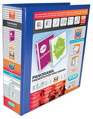 ELBA PANORAMA 90 mm A4 + Präsentation 4D Ringbuch, blau