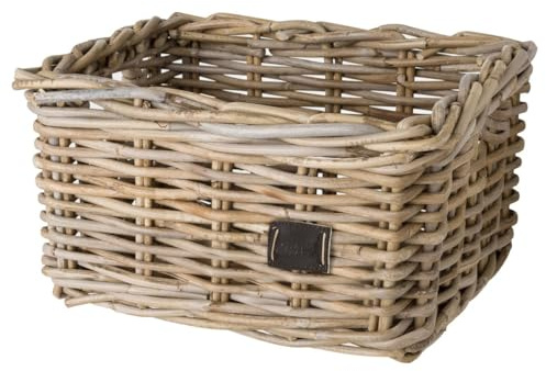 FAST RIDER Zeno Fahrradkorb Vorne Rattan, Fahrrad Korb für Vorne für Einkaufs- oder Büchertasche, Rattan Fahrradkiste, Ergonomisch, Modisch, Einfache Montage mit Mitgelieferde Kabelbinder, 8L, Beige