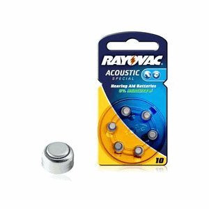 VARTA Rayovac Acoustic S. 10 Hörgerätebatterie (PR70) 6er-Pack