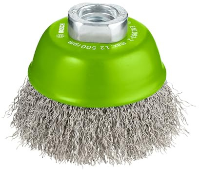 Bosch 1x PRO Stainless Steel clean Topfbürste, 75 x 0,3 mm, Gewinde | für Nichteisenmetalle, Stahl, Ø 75 mm, Professional Zubehör Kleiner Winkelschleifer