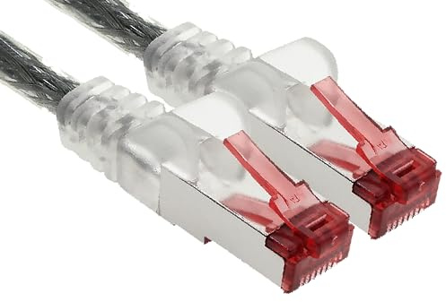 1aTTack.de - 1x 20m CAT6 patch cable S/FTP PIMF shielding CAT.6 RJ45 network cable Ethernet cable DSL LAN router switch modem patch panel - transparent - 1 piece