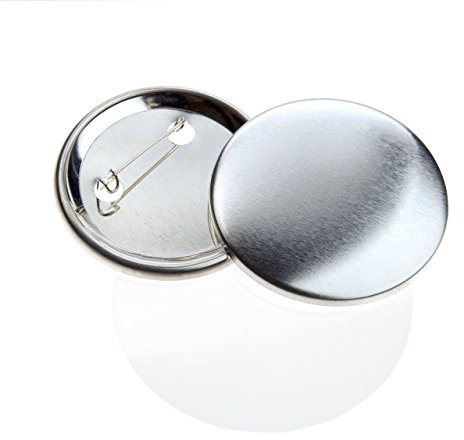 Buttonrohlinge 50mm (200 Stück) für Badgematic Buttonmaschine mit Sicherheitsnadel