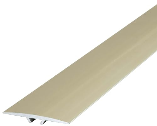 Dalsys Übergangsprofil flach 90cm x 40mm Champagner | zum Schrauben inkl. Befestigungsmaterial, aus Aluminium, Vinyl, Laminat