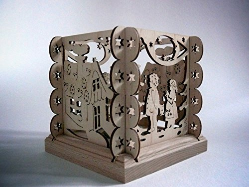Teelichthalter Hänsel und Gretel (L/H/T):11,5cmx11,5cmx11,5cm NEU Märchen Grimm Motivleuchte Lichtbogen Schwibbogen Holz Erzgebirge Seiffen Beleuchtung Weihnachten Geschenke Weihnachtsmann Ruprecht