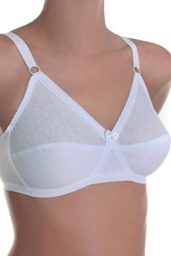 Sassa Damen Softschalen BH Soft Kreuzblende Baumwolle, Einfarbig, Gr. 95B, Weiß (Weiß 00100)
