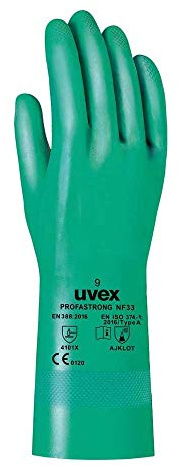 Uvex 60122 NF33 Profastrong Glove, Size 7, Green