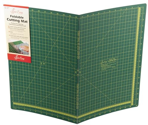 Sew Easy Tapis de découpe pliable - 60 x 45 cm - Auto-cicatrisant - Impérial et métrique - Pour matelassage, couture, patchwork - Vert