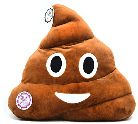 YINGGG 32cm Poop Plush Pillow Round Triangle Emotion Cushion Cute Decorative Stuffed Toy Brown Present for Kids and Friends