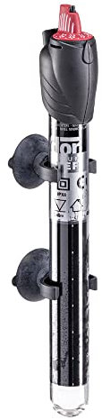 Hydor THEO 100 W Aquarium Turtle Tank Heater, Submersible, Anti-Thermal Shock, Shatterproof, with Graduated Scale and Suction Cups, Black