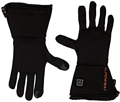 Alpenheat beheizter Debajo del Guante, Otoño-Invierno, Hombre Unisex Mujer, Color Negro, tamaño Extra-Large