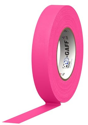 ProTapes 840178016614 Pro Gaff Premium mate gamuza gaffers cinta con adhesivo de goma, 50 Yd. Longitud x 1 Ancho, Fluorescente Rosa