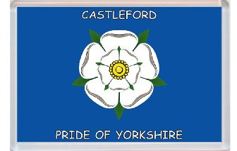 Castleford - Pride of Yorkshire County Flag - Jumbo Fridge Magnet