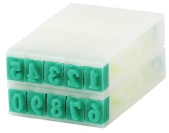uxcell 1 Set 10 Digits 0-9 Numerals Detachable Numbering Stamp Combination Stamp Set for DIY Craft Making Teaching
