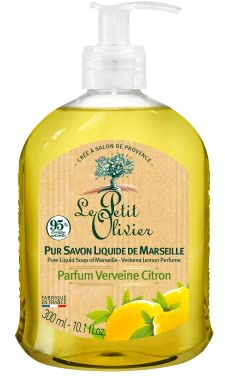 LE PETIT OLIVIER - Ren flytande tvål De Marseille - Citron Verbena doft från regionen Grasse - rengör huden skonsamt - 95% naturligt ursprung - tillverkad i Frankrike - 300 ml