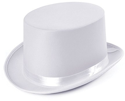 Bristol Novelty BH477 Sombrero de copa blanco satinado, Color (BH477) Halloween