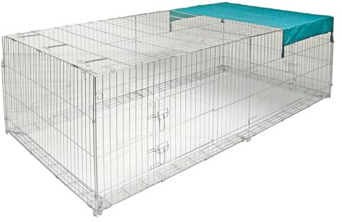 Kerbl 82825 Freigehege mit Ausbruchsperre 230 x 115 x 70 cm, mit Abdeckung