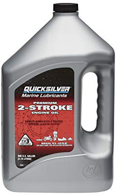 Quicksilver - 8M0205371 Premium 2-Takt Motoröl – Außenbordmotoren, PWC, Schneemobile, Motorräder und Kettensägen – 4 Liter, Grau