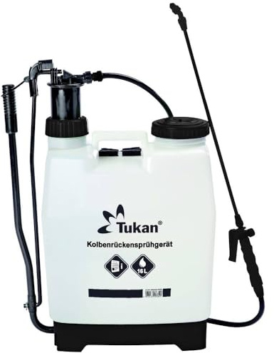 TUKAN Pulverizador de Mochila 16L | Mochila de Sulfatar para Uso Agrícola | Capacidad 16L | Presión regulable | Palanca de bomba reversible | Correas para hombros | Lanza con boquilla de latón