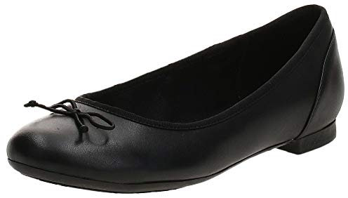 Clarks Women's Couture Bloom Ballet flat, Black Leather, 6 UK Wide