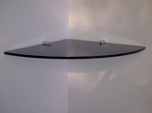 ESD Eckregal aus Acryl, mit verchromten Halterungen, 300 mm, Schwarz