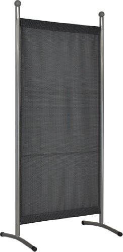 ANGERER Stellwand 82 x 178 cm, dunkelgrau | Raumteiler, Raumtrenner, für Schatten auf Balkon, Bezug aus wetterfestem Textilene-Gewebe, Made in Germany