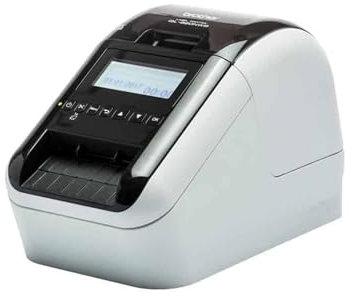 Brother QL-800 Monochrom Etikettendrucker (mit Rot-Schwarz-Druckfunktion, USB-Schnittstelle, Barcodedruck, automatische Schneideeinheit)