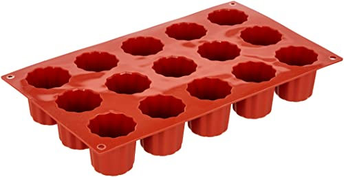 Silikomart | SF059 Stampo in Silicone per Monoporzioni MIDI CANNELÈ, Antiaderente, 15 Cavità, Confezione da 1 Stampo per Dolci, Ø 45 h 45 mm, Made in Italy