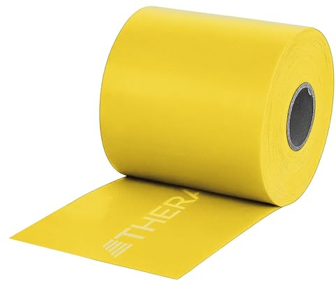 TheraBand Latex-Free Resistance Band for Pilates, Home Gym, Rehab, Professional Physical Therapy & Fitness Equipment, Resistance Training, 22.9 Metre, Yellow, Light