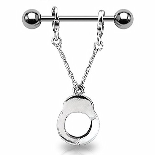 Autiga Brustwarzen Piercing Handschellen Nippelpiercing Brustpiercing Straight Barbell