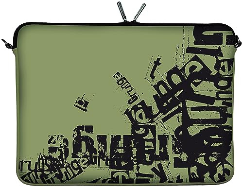 Digittrade LS123-15 Grunge Designer MacBook Pro 15 Zoll Tasche aus Neopren bis 39,1 cm (15,6 Zoll) Mac Book Schutzhülle PC Computer Case Cover grün-grau