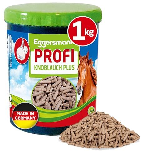 Eggersmann Mein Pferdefutter Profi Knoblauch Plus 1 kg | Ergänzungsfuttermittel für Pferde – Gegen Fliegen, Bremsen & Stechmücken – Unterstützt den Stoffwechsel & die Immunabwehr