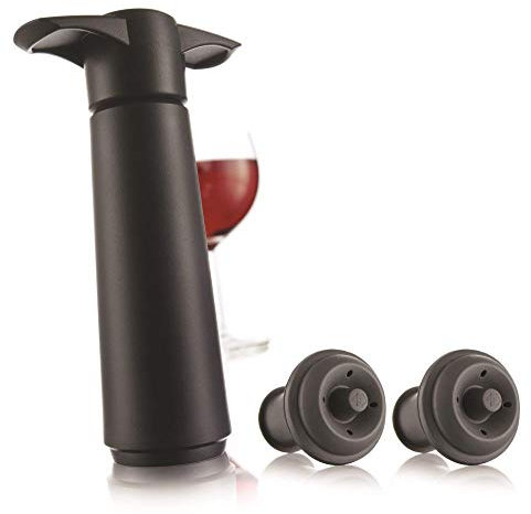 VACUVIN Pompa salvagusto nero 2 tappi Accessorio bottiglie