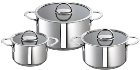 Schulte-Ufer Set of 3 Stainless Steel Saucepans, 5L, Variety Pack, No Lids