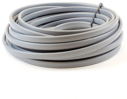 Ali's DIY Câble électrique double et terre 6242Y, plat et gris. Rouleau complet et longueurs de coupe personnalisées disponibles