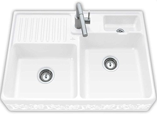 Villeroy und Boch Spülstein Doppelbecken White Pearl Keramik-S
