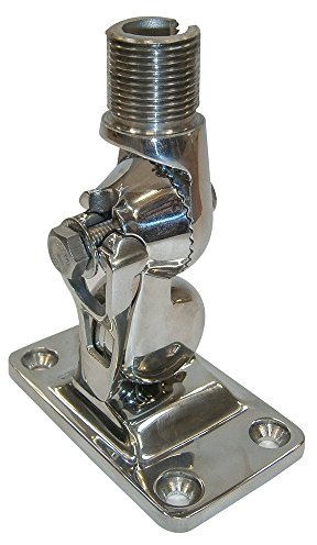 Glomex – Base a Doppio Snodo in Acciaio Inox AISI 316, Modello RA107SSFME – Bloccaggio a Levetta, Passacavo Impermeabile, Filettatura 1x14, Per barche a vela, motore, gommoni, yacht – Versatile