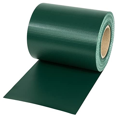 tectake® Rotolo Recinzione PVC 19 cm, Clip Montaggio, Resistente UV, Facile Installazione, Protezione Intemperie, Antistrappo, Frangivista Balcone, Paravento da Esterno - 70 m, Verde
