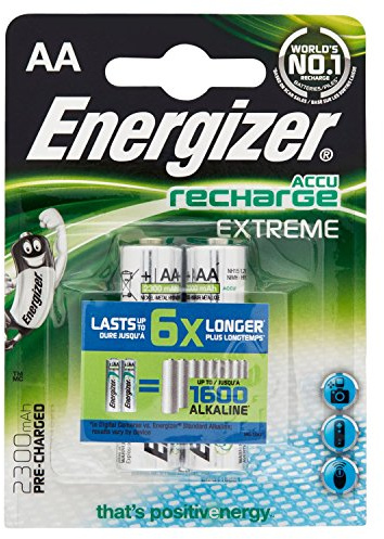 ENERGIZER Blister de 2 Accus Piles rechargeables HR6 Extreme AA 2300mah