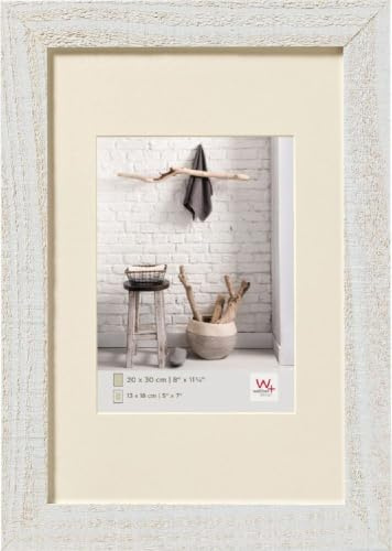 walther design Bilderrahmen polarweiss 70 x 100 cm mit Passepartout, Home Holzrahmen HO100V
