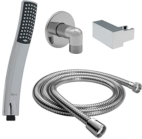 Daloual - Duschbrause Handbrause Dusche Schlauch 150 cm mit Wandanschluss + Brausehalter